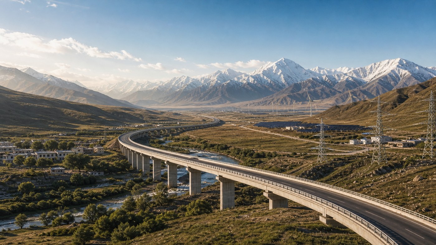 Resilient infrastructure corridor across a high-altitude valley